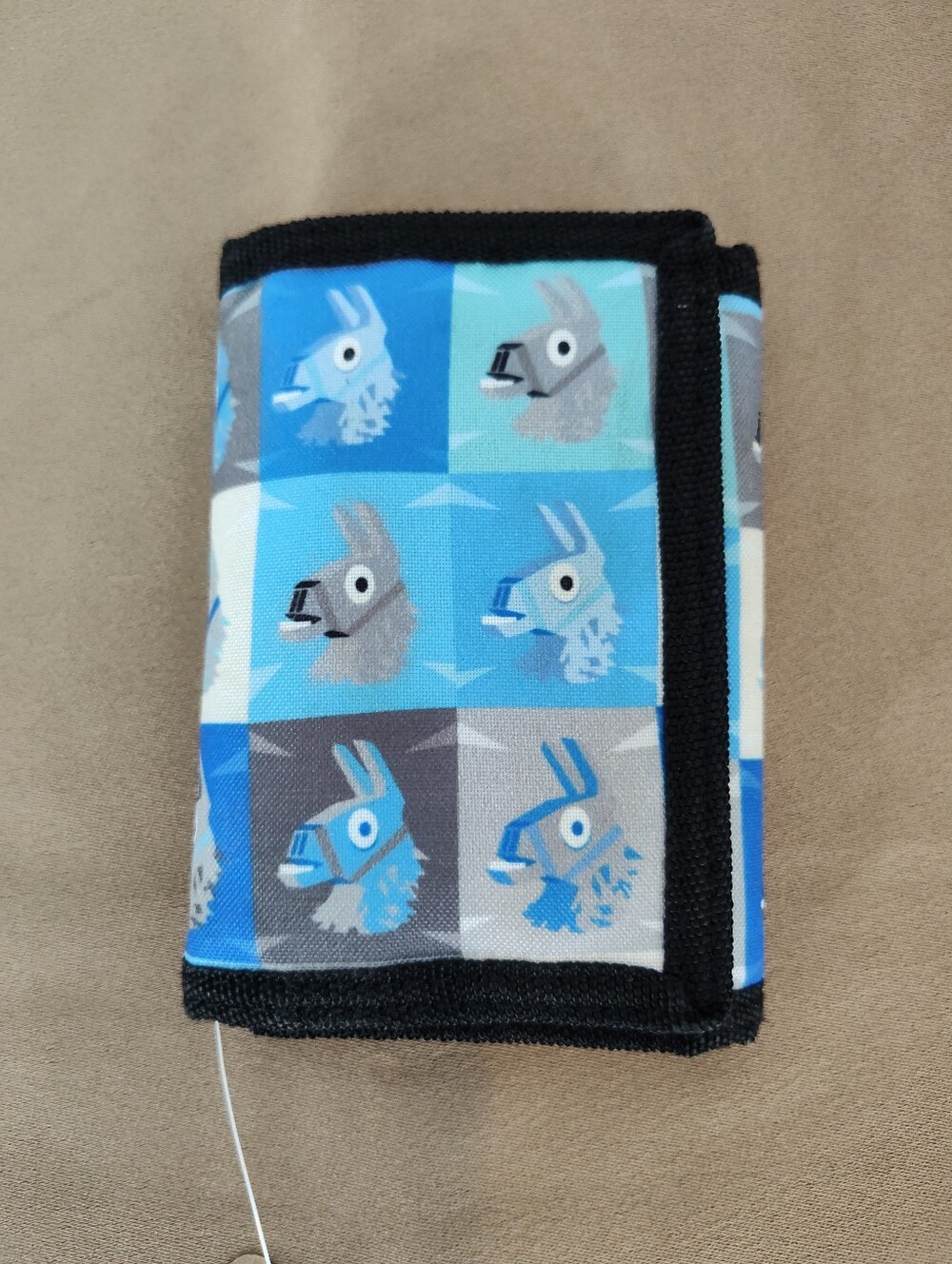 Kids Blue Fortnite Llama Print Trifold Wallet
